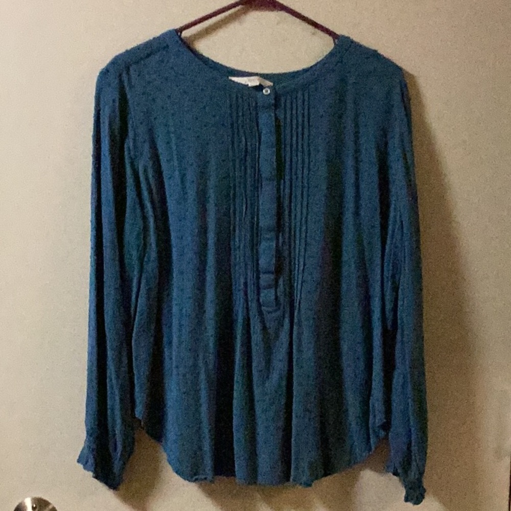 Loft Teal Long Sleeve Women's Top